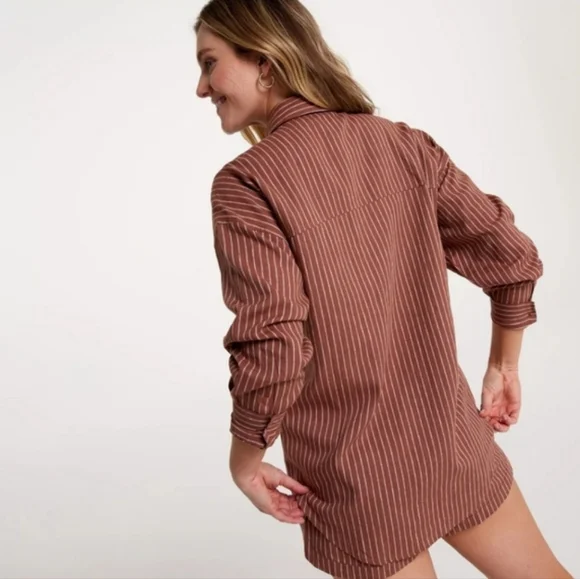 Calia By Carrie Underwood Oversized Long Sleeve Button Down Swim Cover Up NWT - Picture 3 of 7